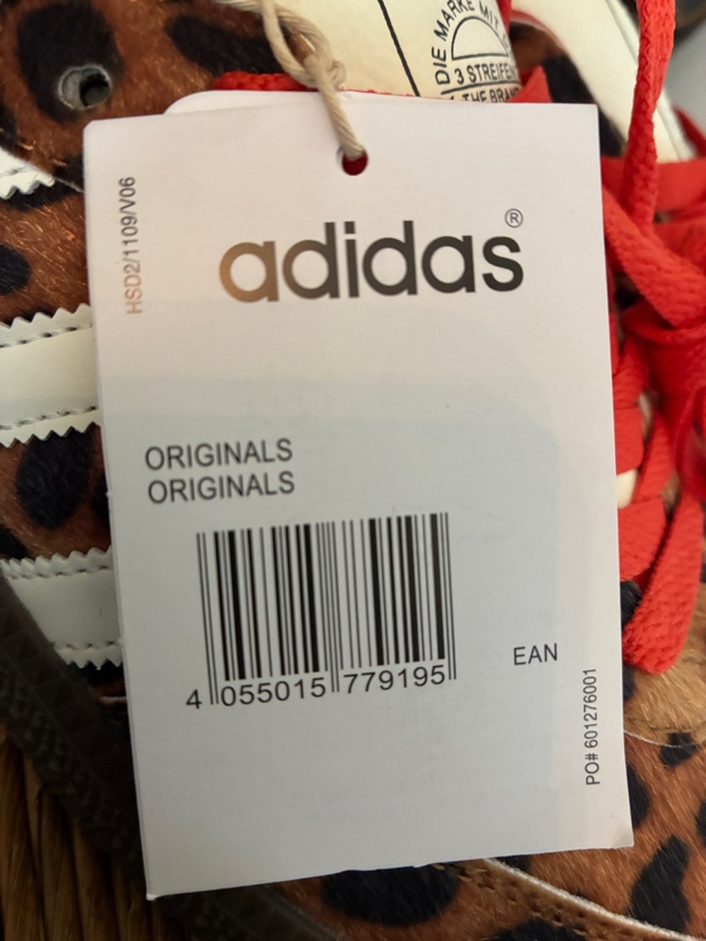 NWT adidas Leopard Print Samba Sneakers with Red Laces - Picture 2 of 6